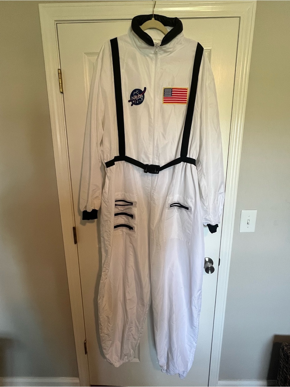 Men's XXL NASA Astronaut Costume Jumpsuit | White Flight Suit Outer Space